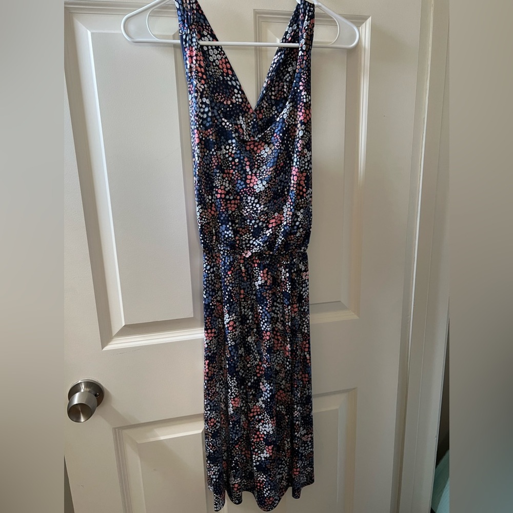 Floral pattern cross back summer dress